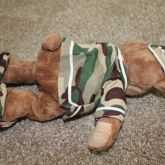 Travelodge Hotel US Army Sleepy Teddy Bear Plush Stuffed Animal Camo Toy 13" HTF - Picture 5 of 8